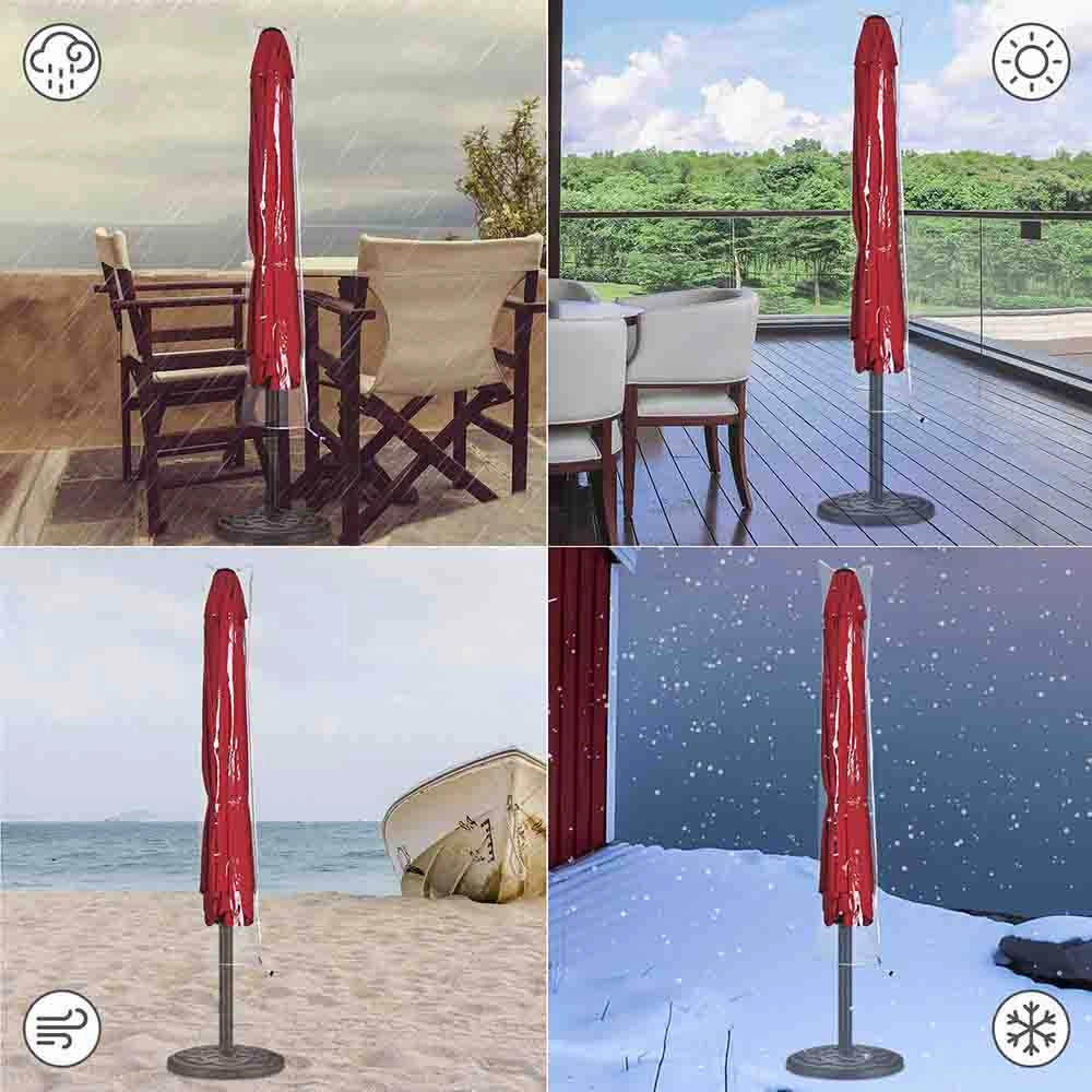TheLAShop 8ft Outdoor Umbrella Cover with Zipper 56 in. Transparent