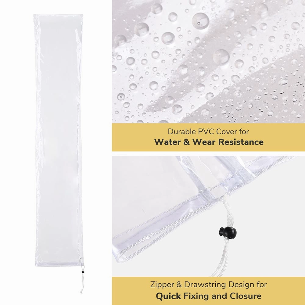 TheLAShop 8ft Outdoor Umbrella Cover with Zipper 56 in. Transparent