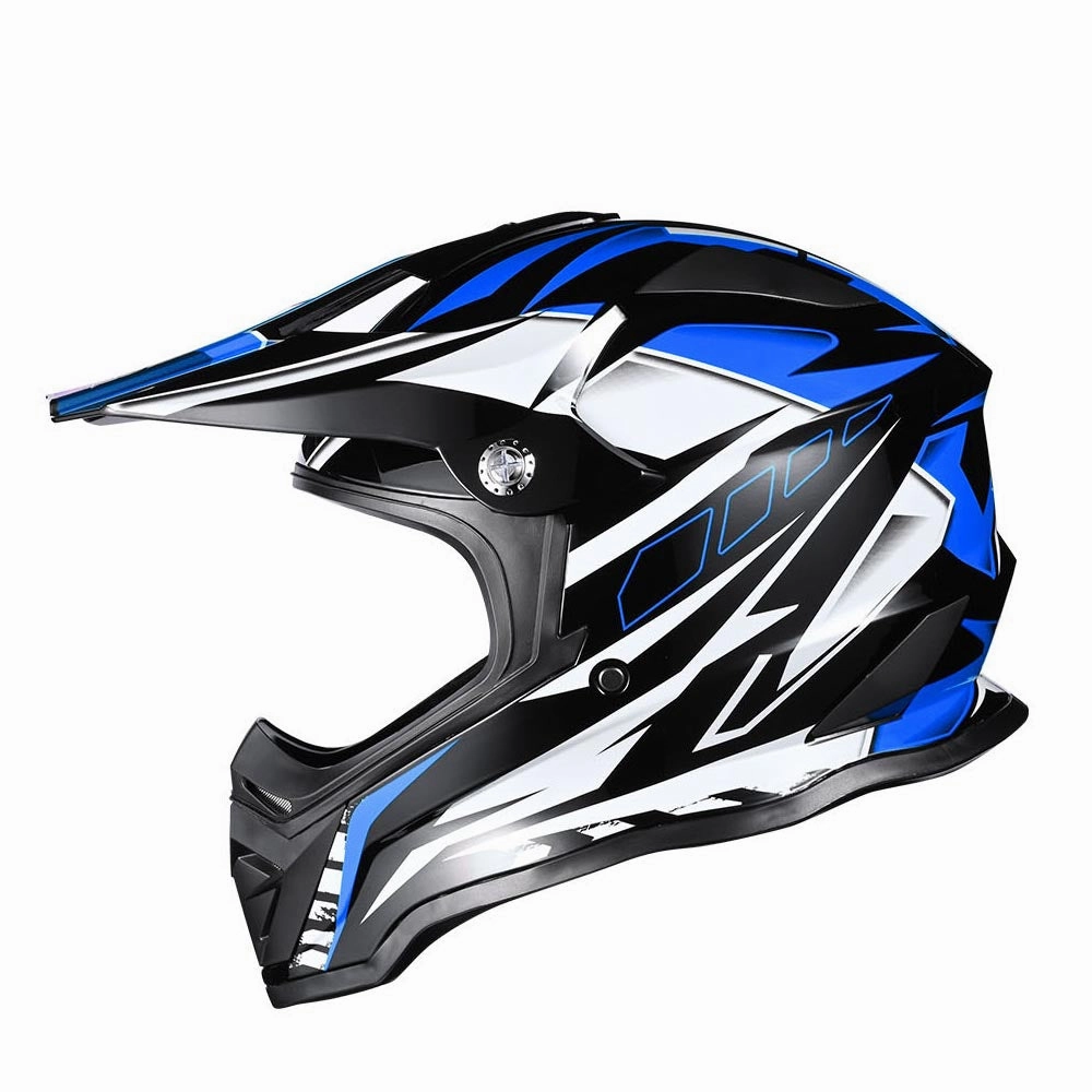 TheLAShop Black Blue Dirt Bike Helmet Full Face DOT Lightweight