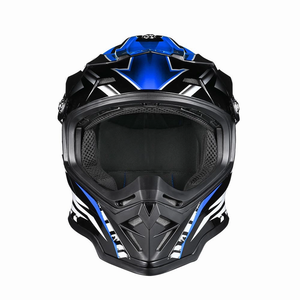 TheLAShop Black Blue Dirt Bike Helmet Full Face DOT Lightweight