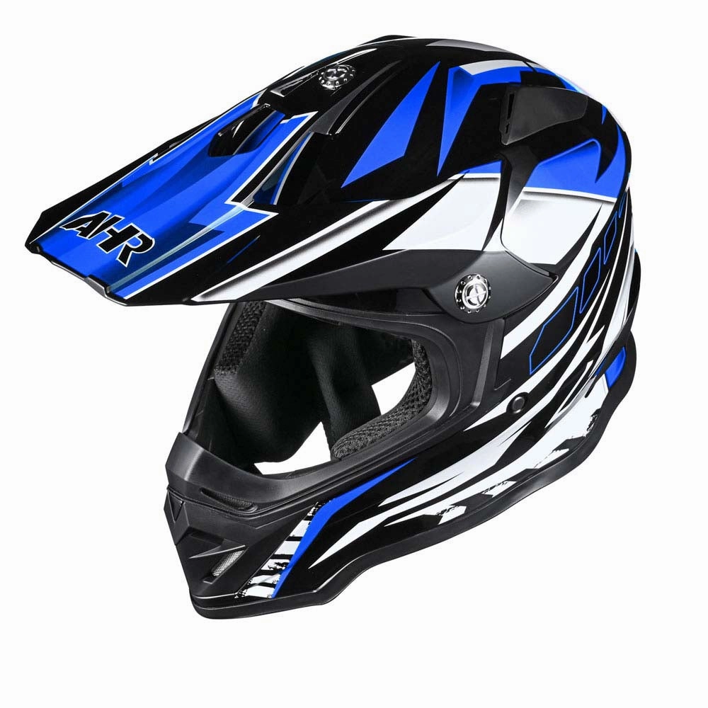 TheLAShop Black Blue Dirt Bike Helmet Full Face DOT Lightweight