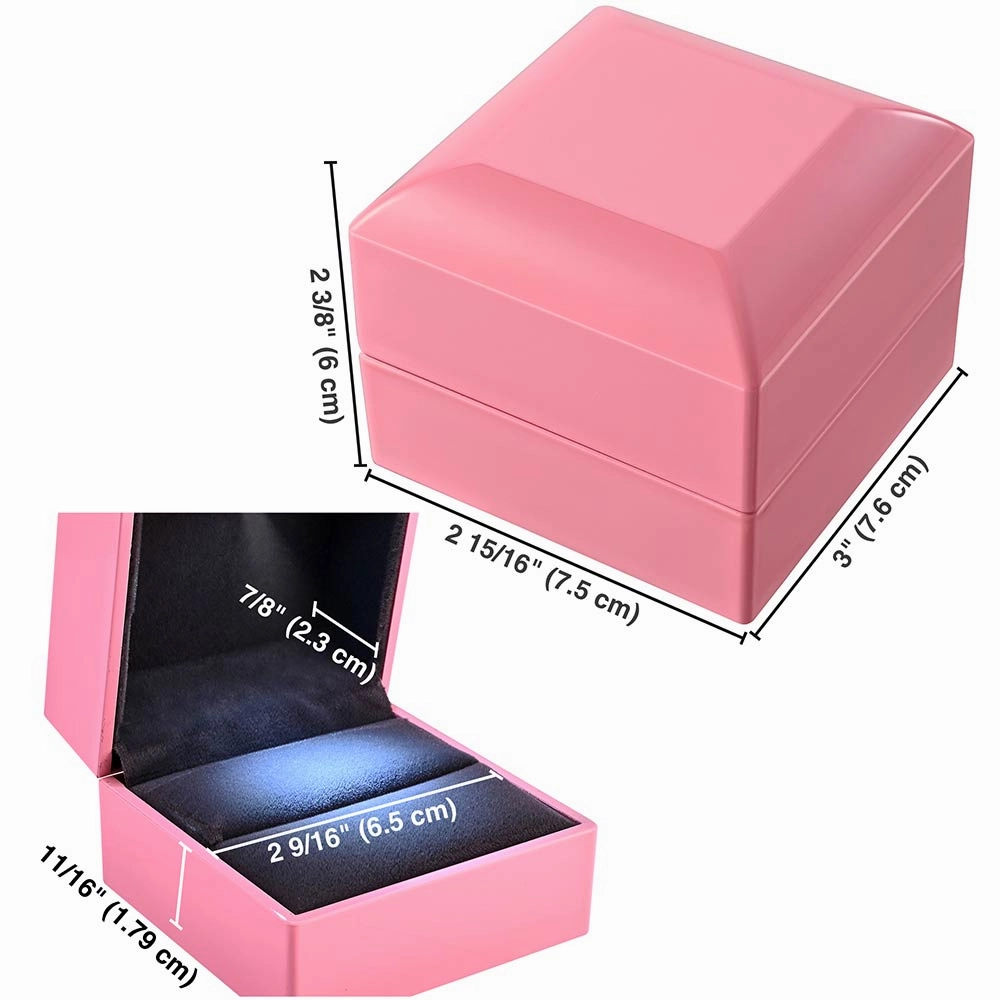 TheLAShop Double-Ring Box with Light for Engagement Wedding Birthday