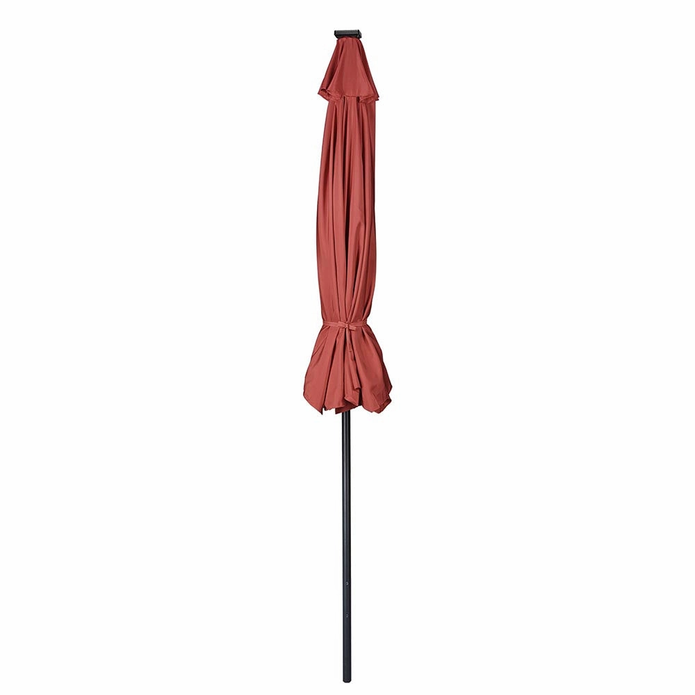 TheLAShop Patio Umbrella with Solar Lights Tilt Umbrella 10 ft 8-Rib