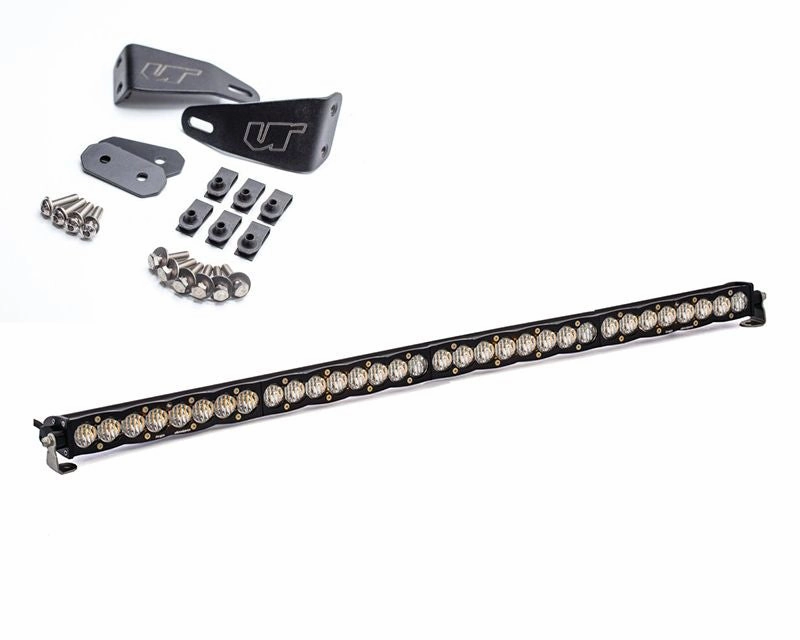 Toyota Tundra 2014-2021 Hood Grill Light Bar Bracket w/Baja Designs 40 Inch Wide Driving Pattern S8 Series LED Light Bar