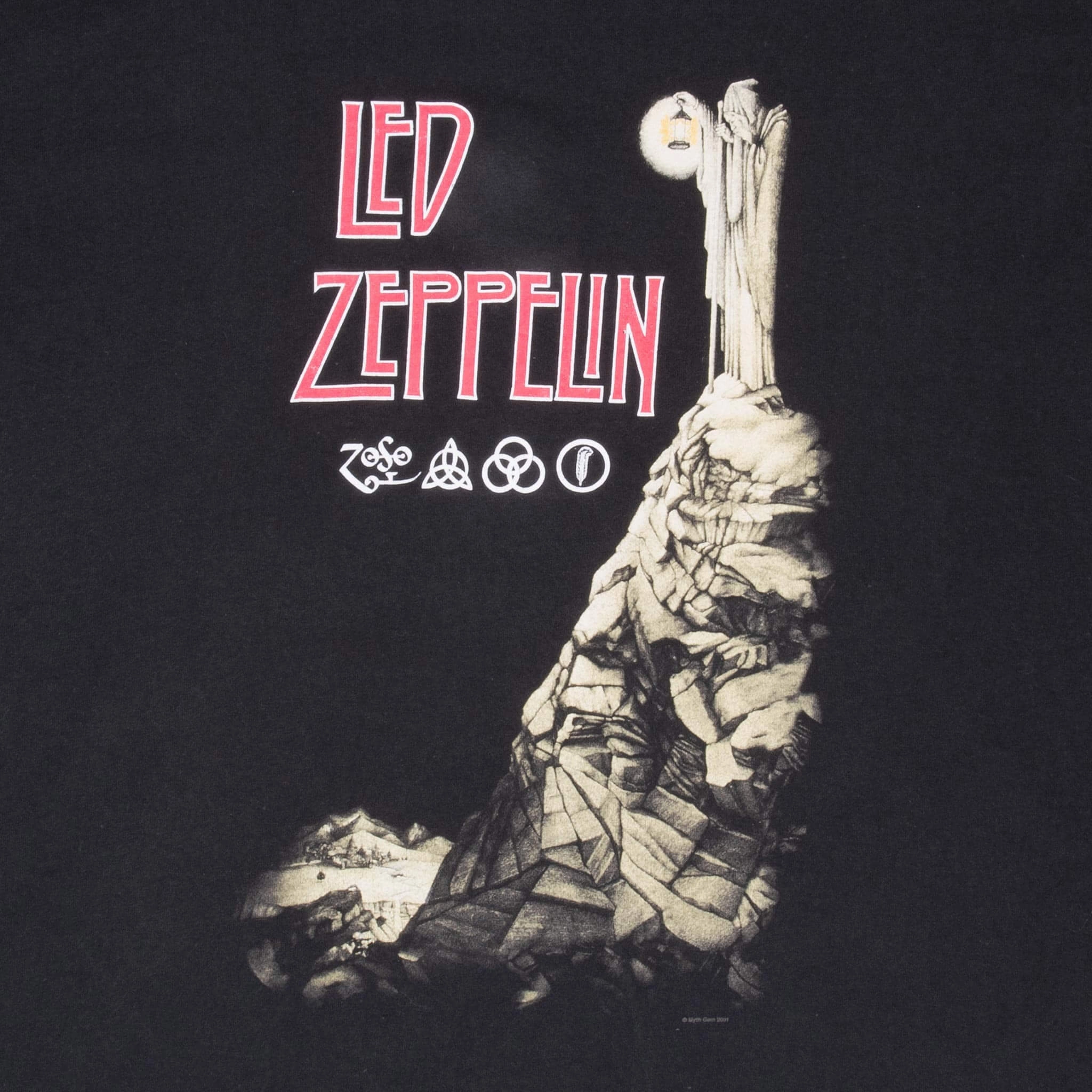 VINTAGE LED ZEPPLIN 2001 BLACK TEE SHIRT 2XL